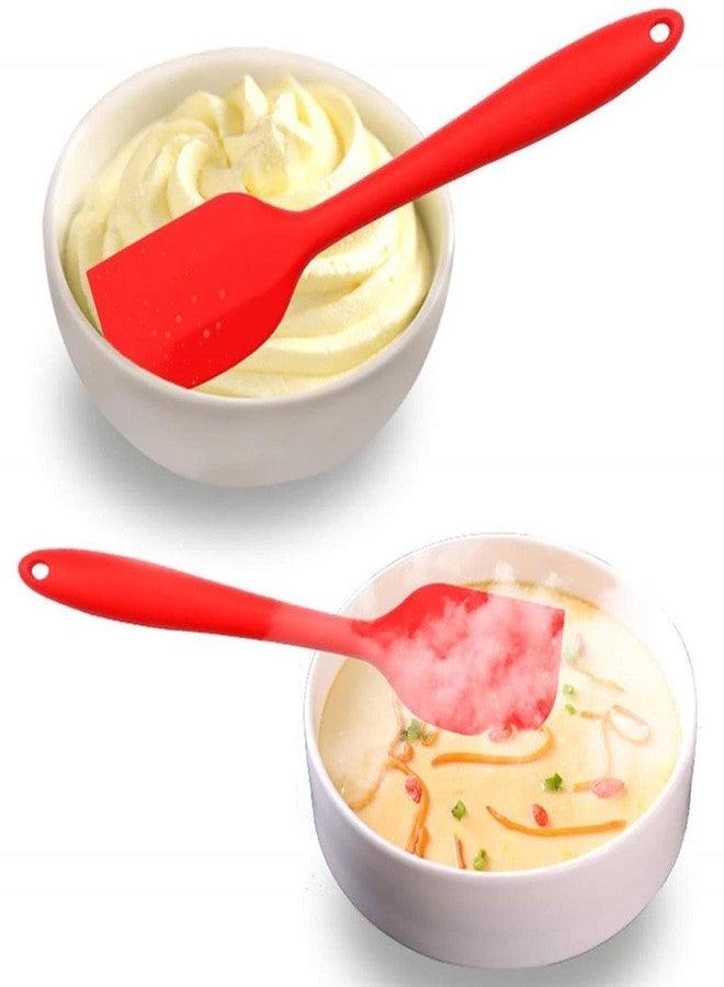 MOBDESK Silicone Spatula Sets of 6 Pcs Made of Food Grade Silicone One Piece Design Seamless Heat-Resistant Spatula Perfect for Spatula Cooking, Baking and Mixing (Red) - Image 2